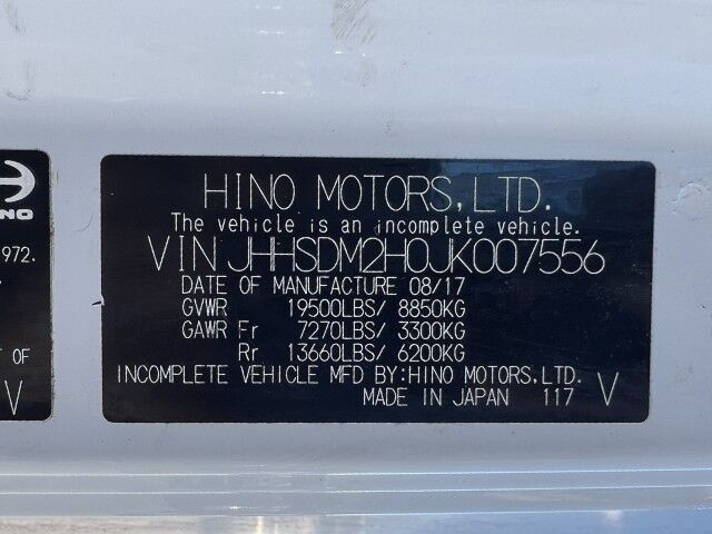 2018 Hino 195 18&apos; Dry Box Truck with 1,500 lb. Lift Gate Miami FL