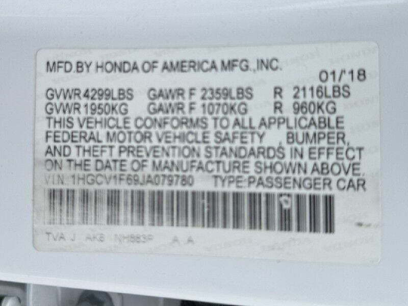 2018 Honda Accord Sedan 1.5T EX-L FWD with Navigation Arlington VA