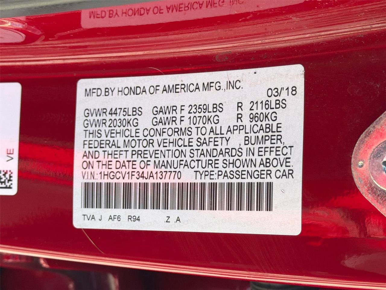 2018 Honda Accord Sedan Sport 1.5T Hagerstown MD