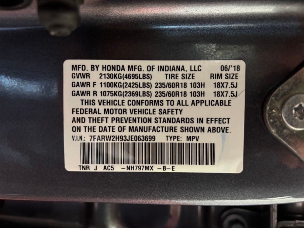 2018 Honda CR-V Touring Franklin OH
