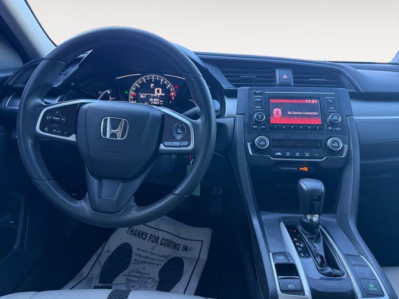 2018 Honda Civic Sedan LX, BLUETOOTH, KEYLESS ENTRY, BACKUP CAMERA, POWER MIRRORS, CRUISE CONTROL, STEERING WHEEL CONTROLS, COME AND TEST DRIVE THIS HONDA CIVIC TODAY!