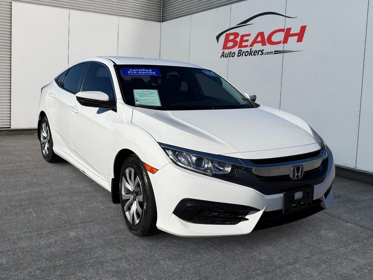 2018 Honda Civic Sedan LX, BLUETOOTH, KEYLESS ENTRY, BACKUP CAMERA, POWER MIRRORS, CRUISE CONTROL, STEERING WHEEL CONTROLS, COME AND TEST DRIVE THIS HONDA CIVIC TODAY!