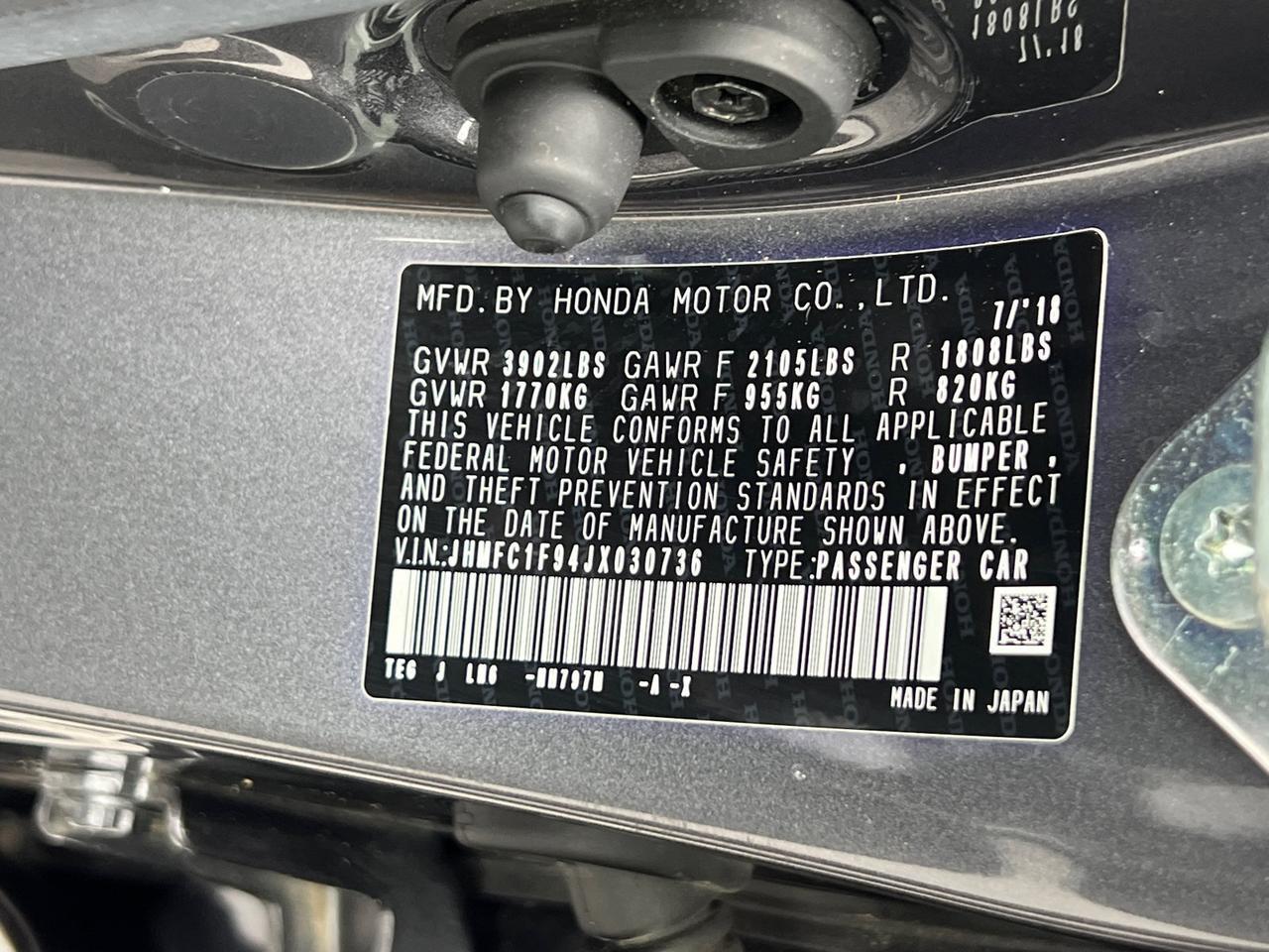 2018 Honda Civic Touring Hagerstown MD