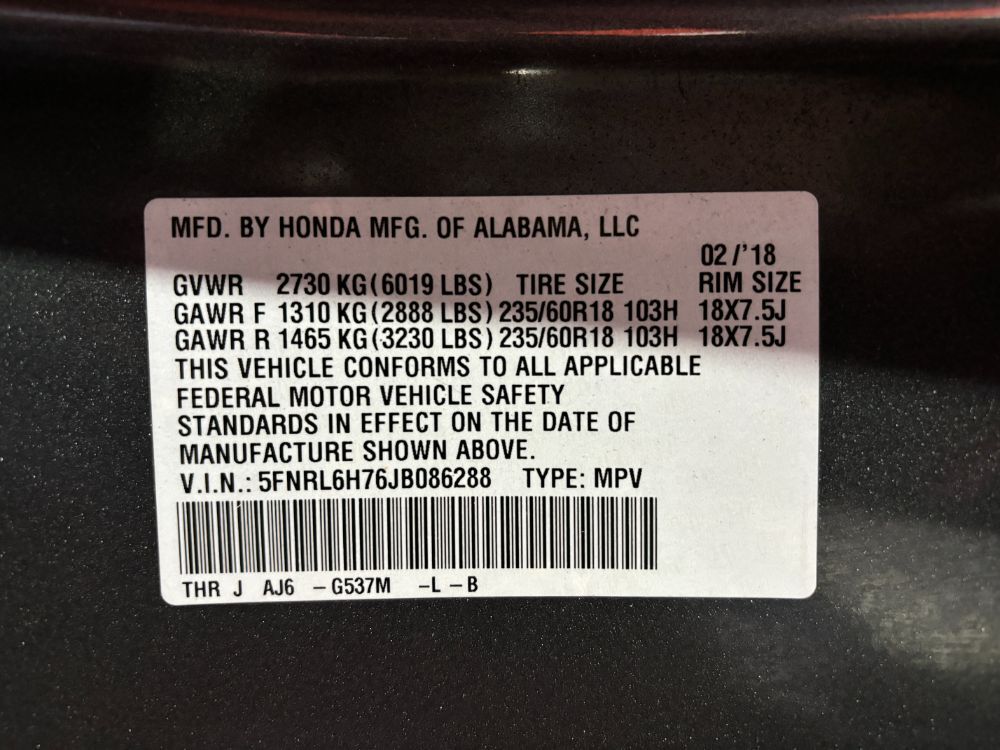 2018 Honda Odyssey EX-L Franklin OH