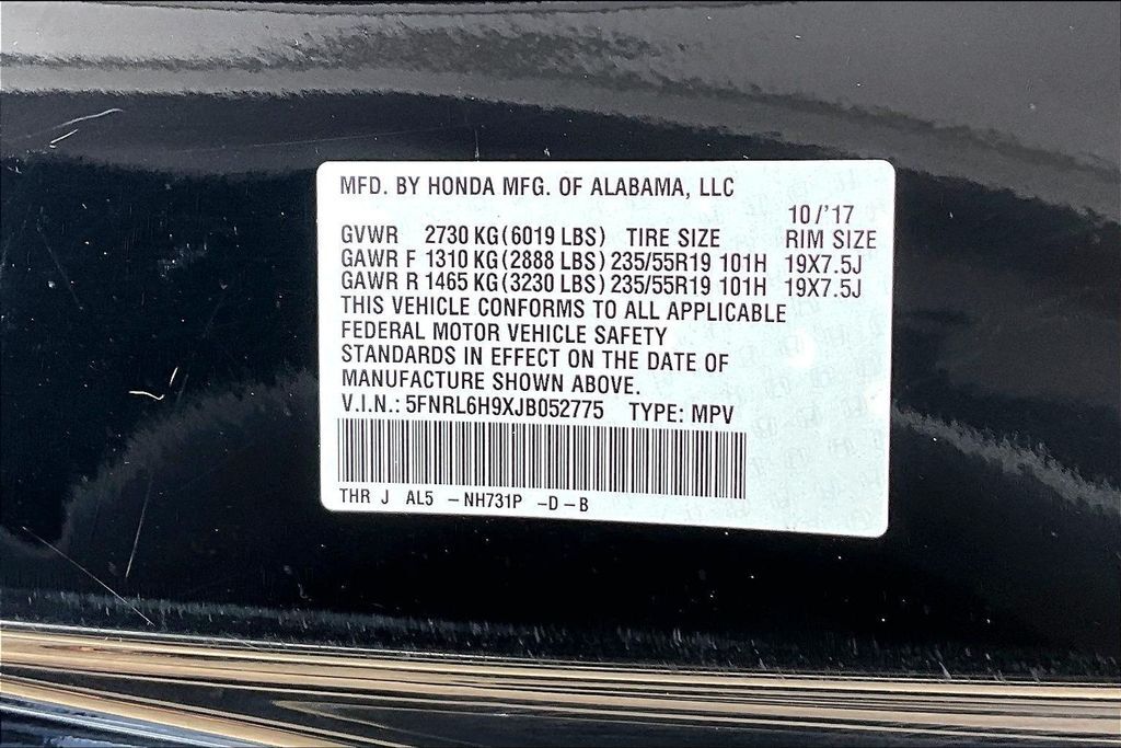 2018 Honda Odyssey Elite OR