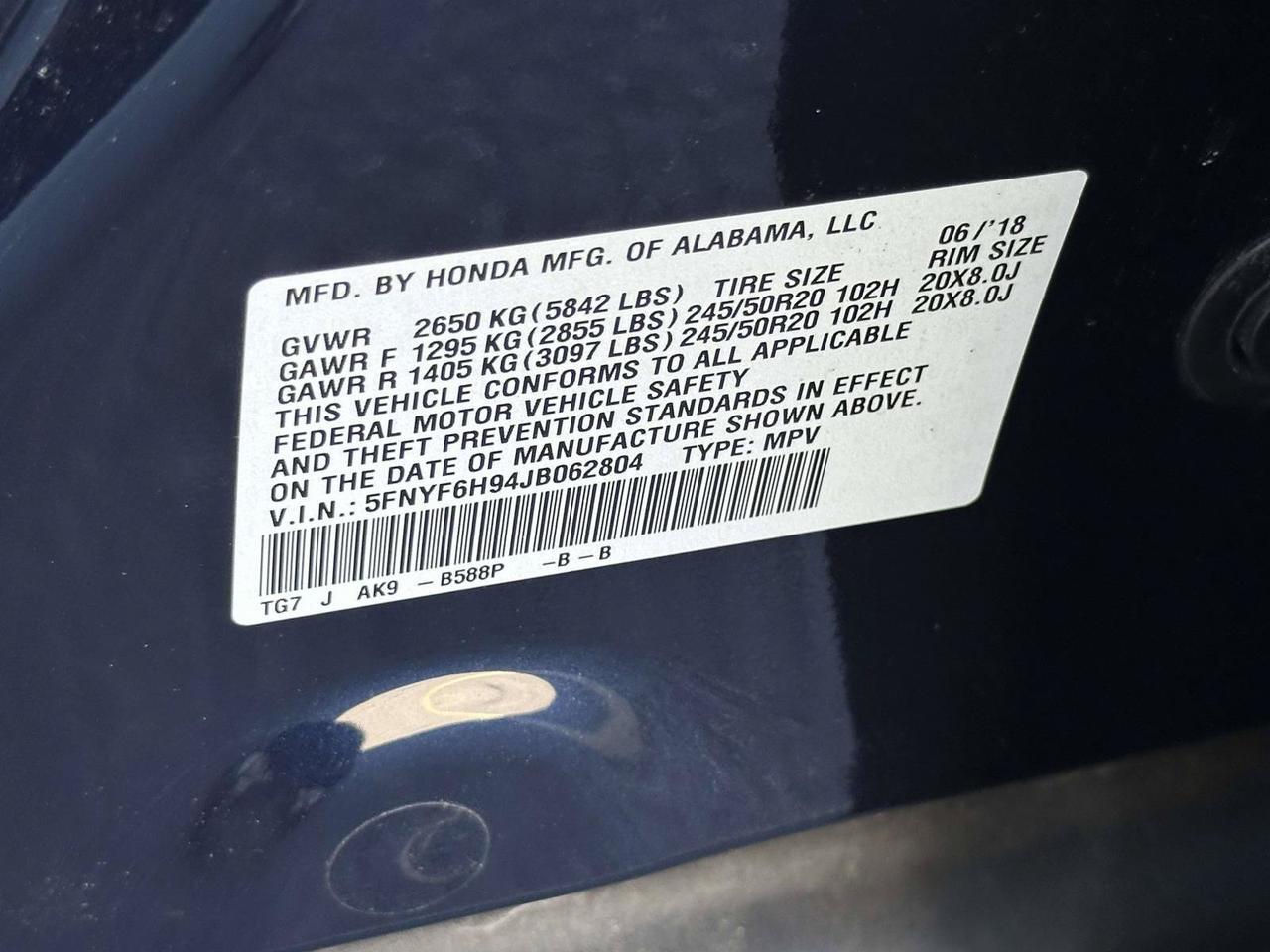 2018 Honda Pilot Touring Alexandria VA