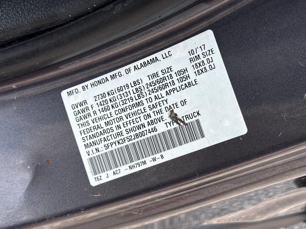 2018 Honda Ridgeline RTL Hagerstown MD