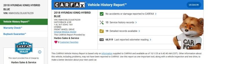 2018 Hyundai Ioniq Hybrid Blue - AMAZING GAS MILEAGE Webster MA