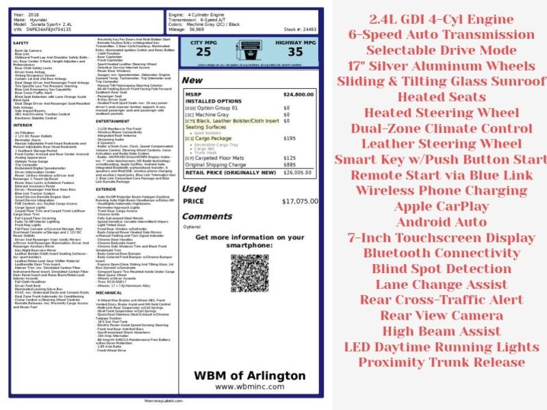 2018 Hyundai Sonata Sport+ 2.4L