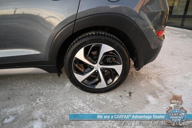 2018 Hyundai Tucson LIMITED / AWD / Ultimate Pkg / Front & Rear Heated Seats / Heated Steering / NAV / Panoramic Sunroof / Lane Watch & Blind Spot Alert / Apple CarPlay & Android Auto / Back Up Cam / Block Heater / Low Miles Anchorage AK 2018 Hyundai Tucson LIMITED / AWD / Ultimate Pkg / Front & Rear Heated Seats / Heated Steering / NAV / Panoramic Sunroof / Lane Watch & Blind Spot Alert / Apple CarPlay & Android Auto / Back Up Cam / Block Heater / Low Miles Anchorage AK