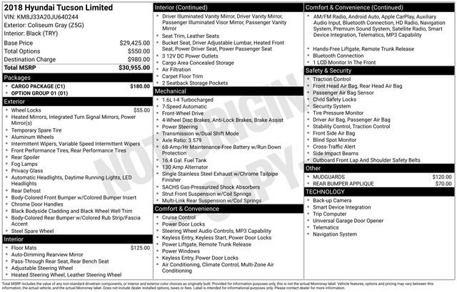 2018 Hyundai Tucson Limited Raleigh NC