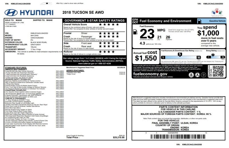 2018 Hyundai Tucson SE - LOCAL TRADE - GOOD SERVICE HISTORY Whitinsville MA