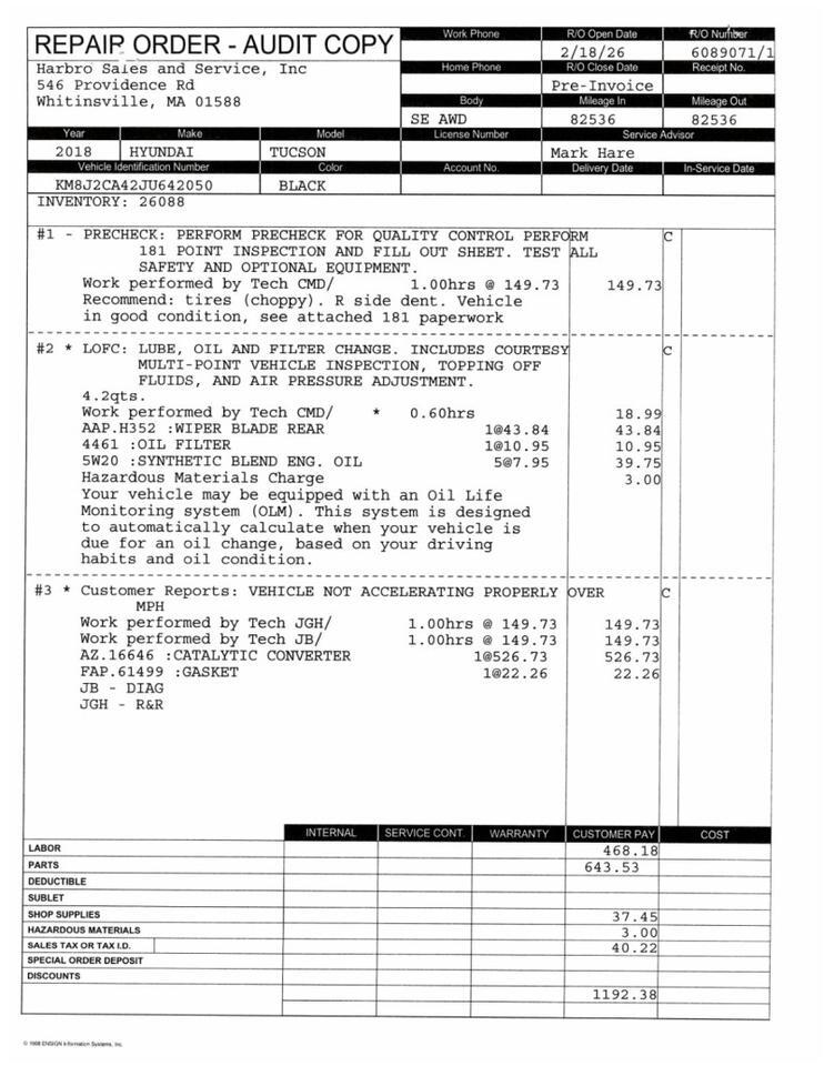 2018 Hyundai Tucson SE - LOCAL TRADE - GOOD SERVICE HISTORY Whitinsville MA