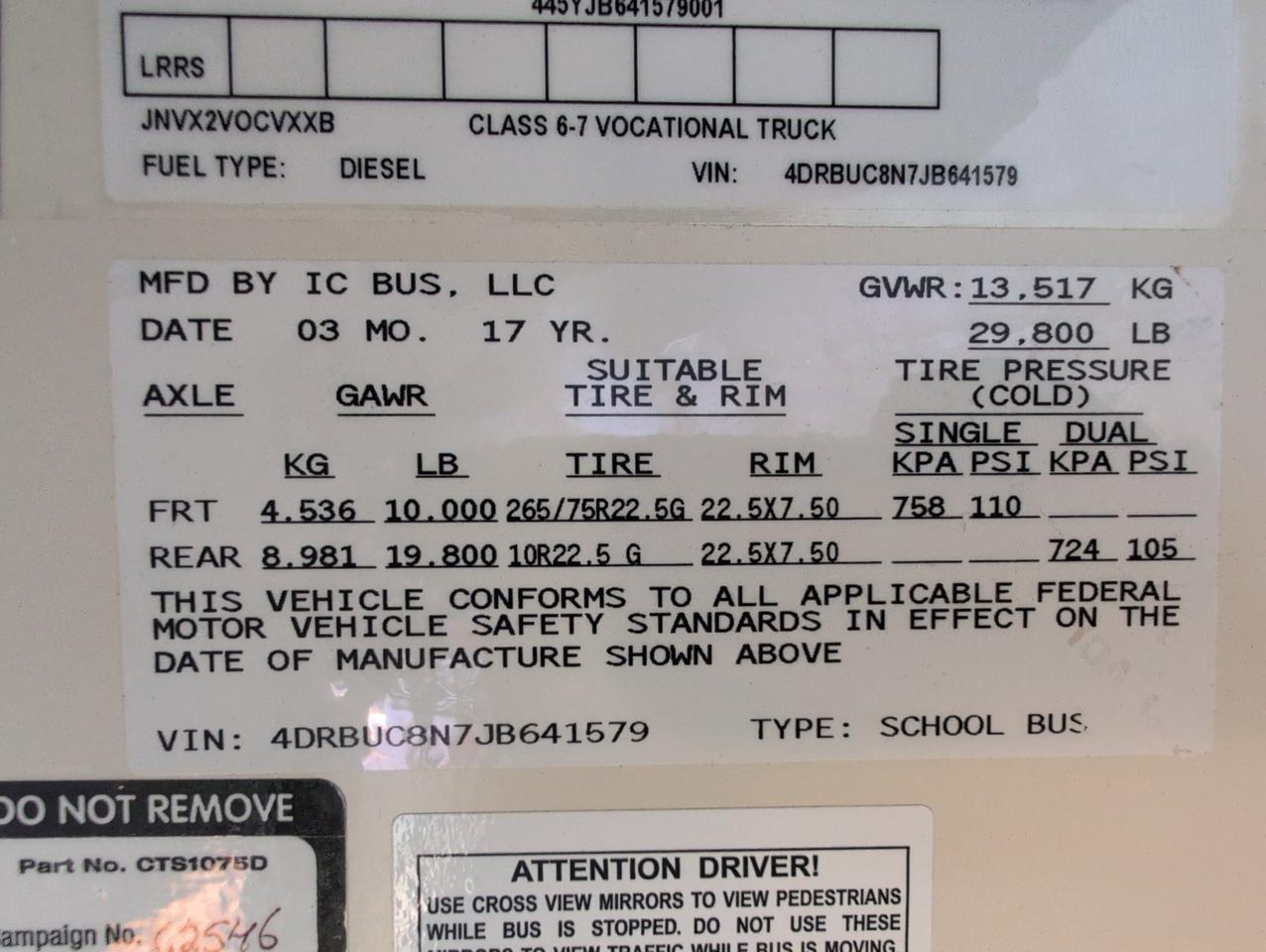 2018 IC INTERNATIONAL CE300