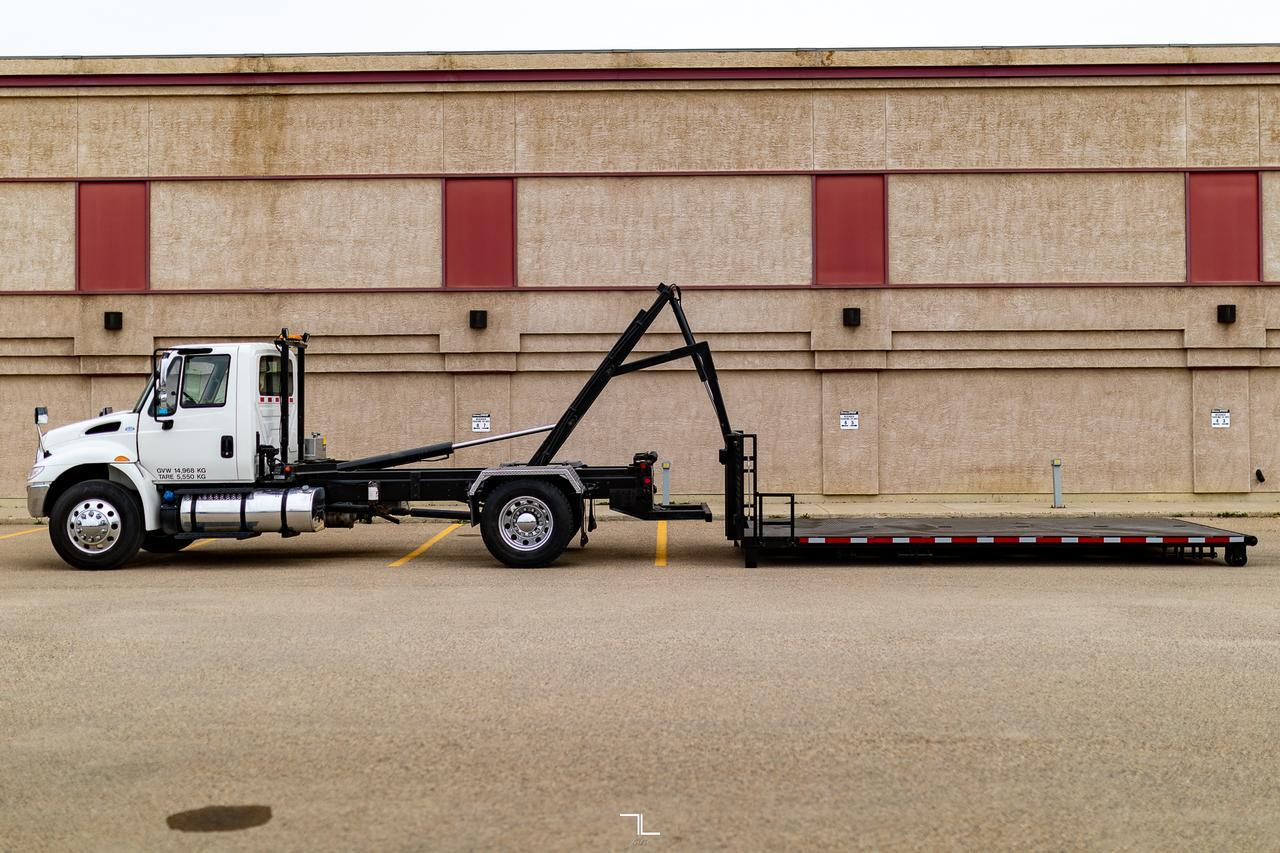 2018 International 4300 Day Cab Roll Off Tilt Flat Deck Diesel Red Deer AB