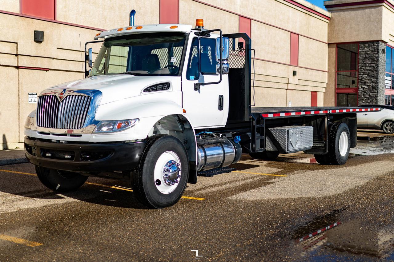 2018 International 4300 Day Cab Tilt Deck Diesel Winch Red Deer AB