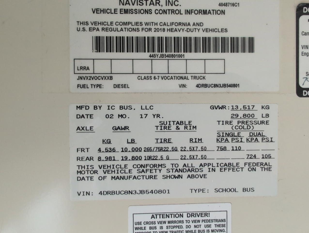2018 International IC CE300 Johnstown NY
