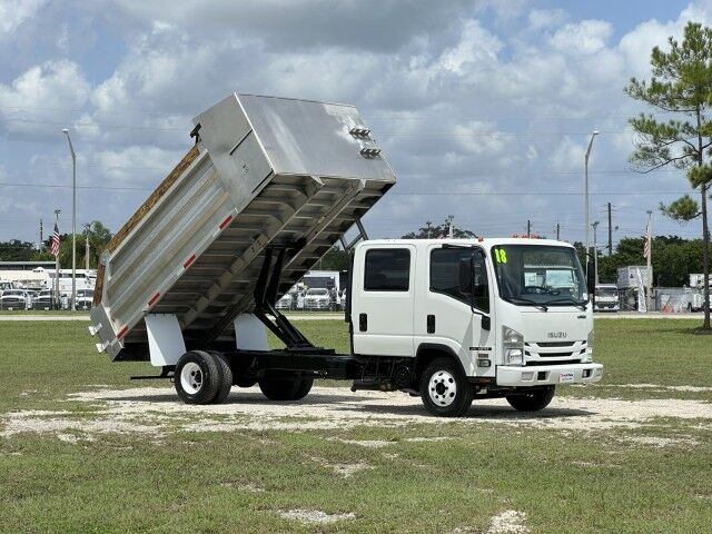 2018 Isuzu NPR Crew Cab GAS 14&apos; Aluminum Slanted Landscape Dump Truck Homestead FL