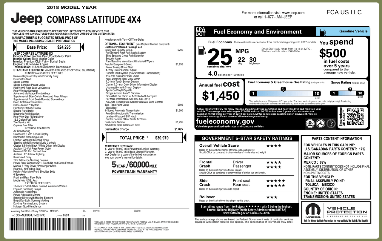 2018 Jeep Compass Latitude Knoxville TN