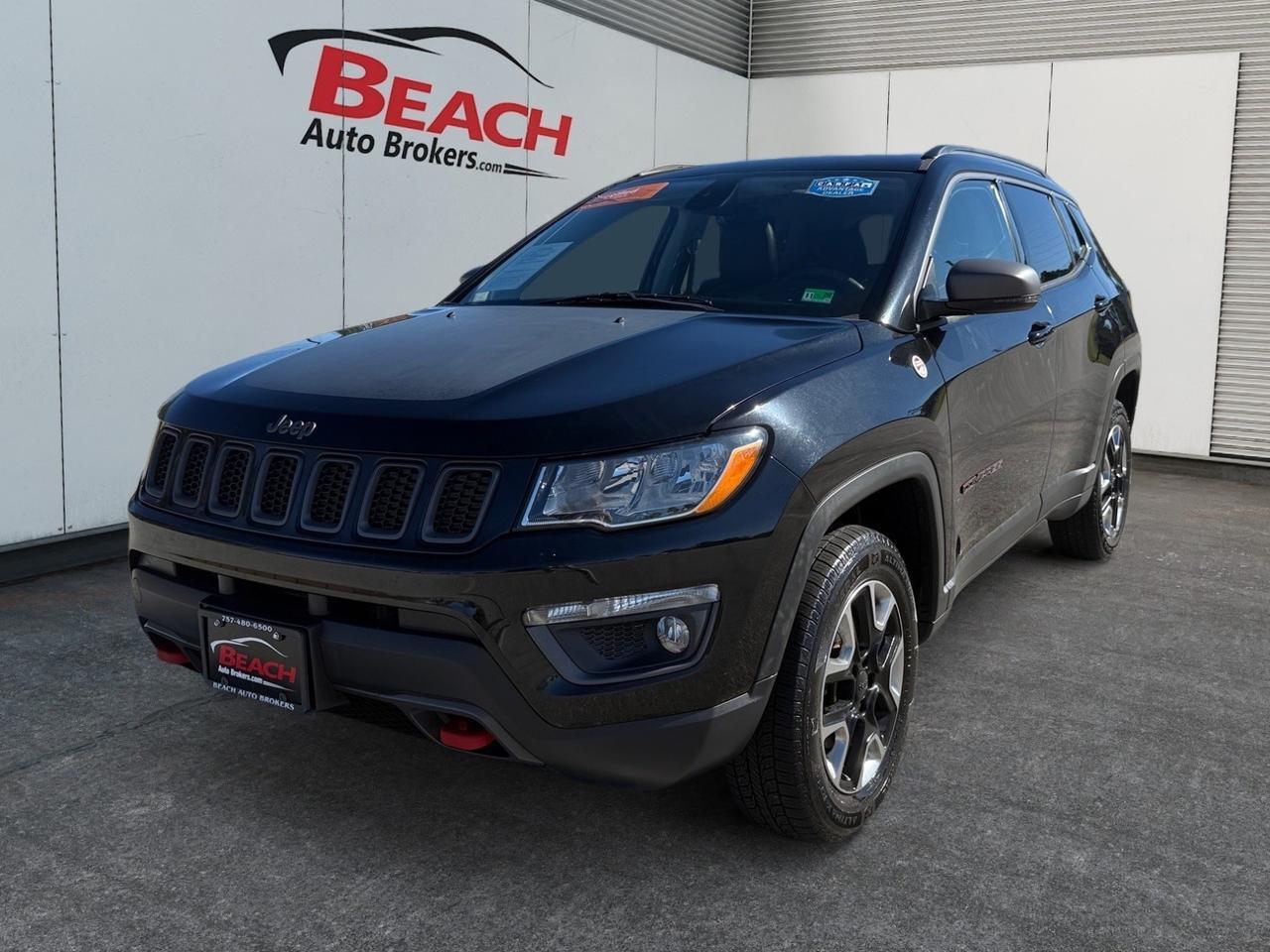 2018 Jeep Compass Trail hawk, RED TOW HOOKS, BACKUP CAMERA, PUSH BUTTON START, APPLE CARPLAY/ANDROID AUTO, HEATED STEERING WHEEL, NAVIGATION, MOONROOF, POWER LIFTGATE, COME AND TEST DRIVE THIS JEEP COMPASS TODAY!