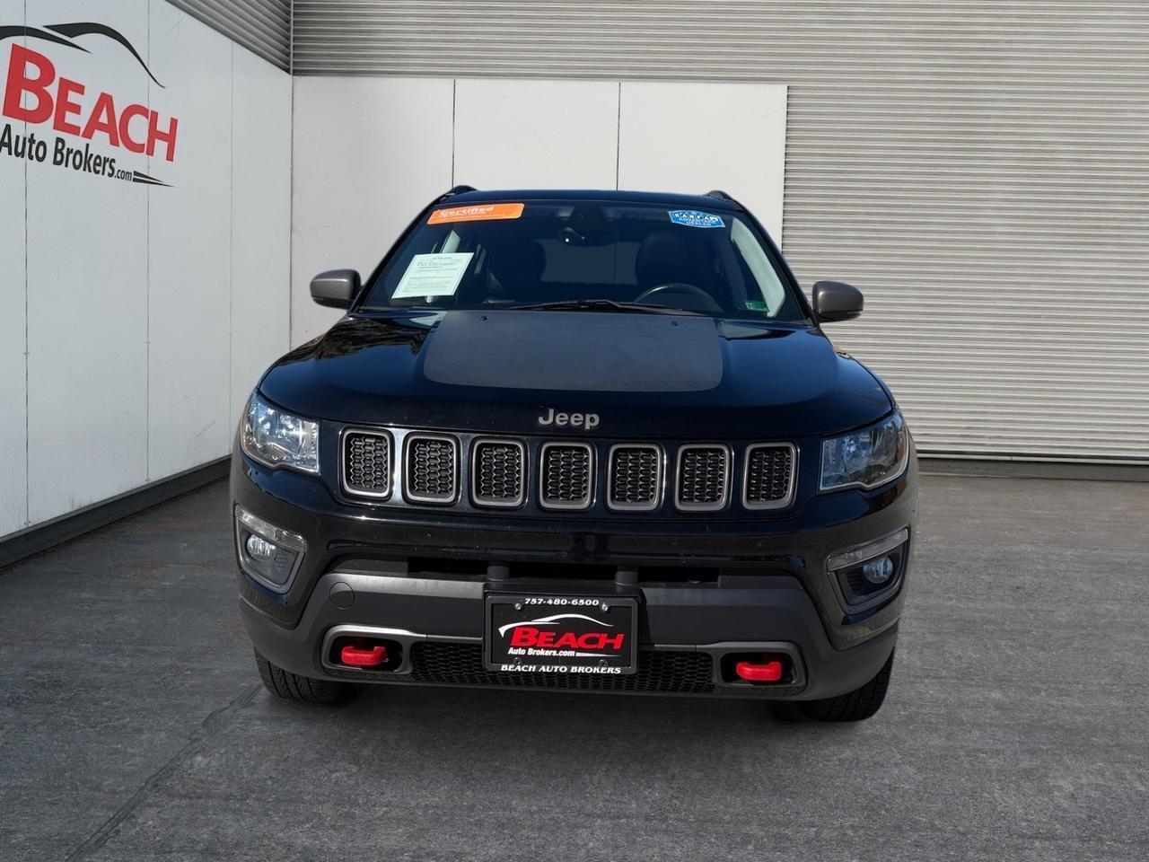 2018 Jeep Compass Trail hawk, RED TOW HOOKS, BACKUP CAMERA, PUSH BUTTON START, APPLE CARPLAY/ANDROID AUTO, HEATED STEERING WHEEL, NAVIGATION, MOONROOF, POWER LIFTGATE, COME AND TEST DRIVE THIS JEEP COMPASS TODAY! Norfolk VA