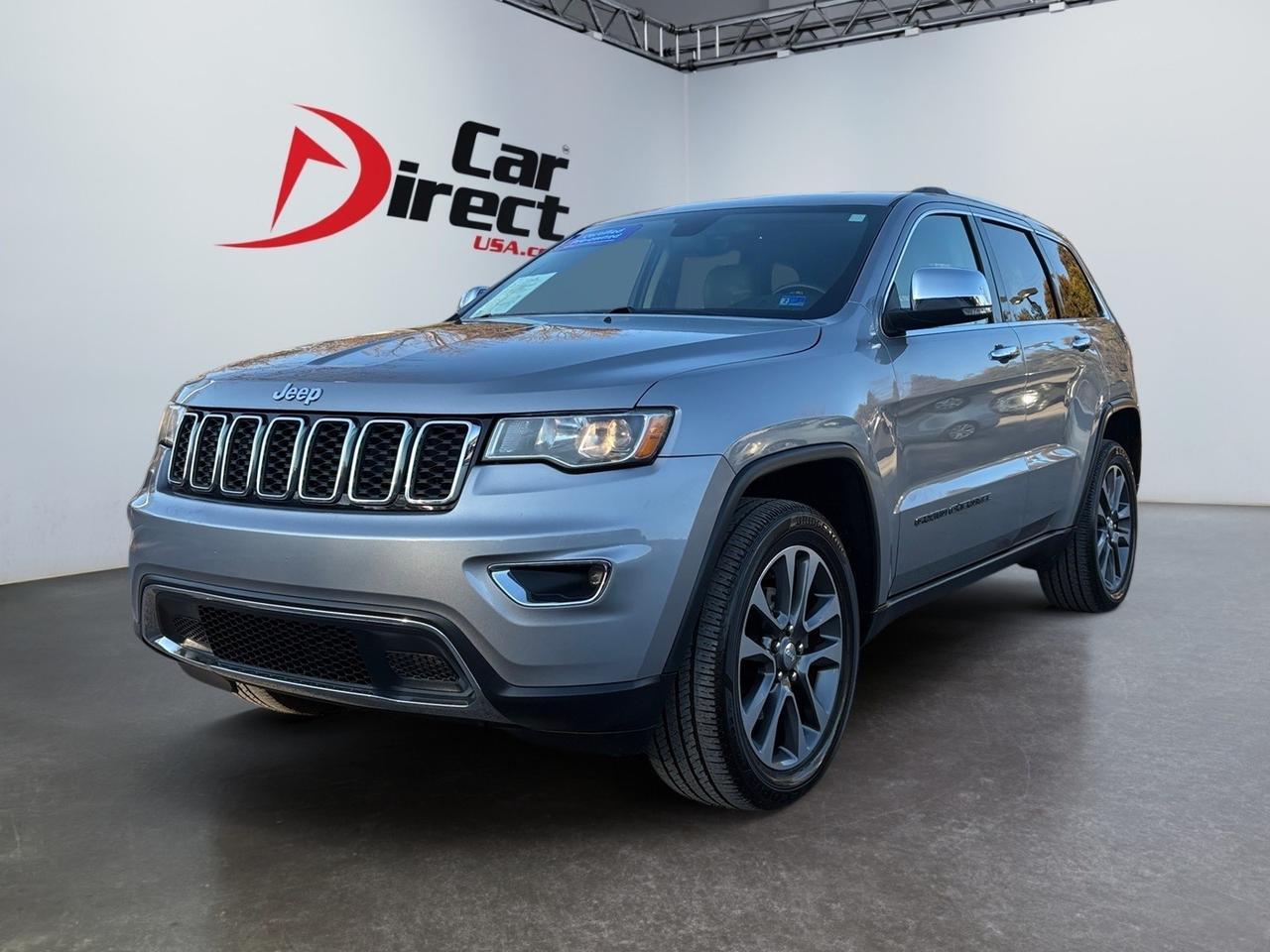 2018 Jeep Grand Cherokee Limited, SUNROOF, BACKUP CAMERA WITH PARKING SENSORS, BLIND SPOT ALERT, POWER LIFTGATE, APPLE CARPLAY/ANDROID AUTO, HEATED STEERING WHEEL & SEATS, REMOTE START, SPORT MODE, LOW MILEAGE, TAKE THIS JEEP ANYWHERE!