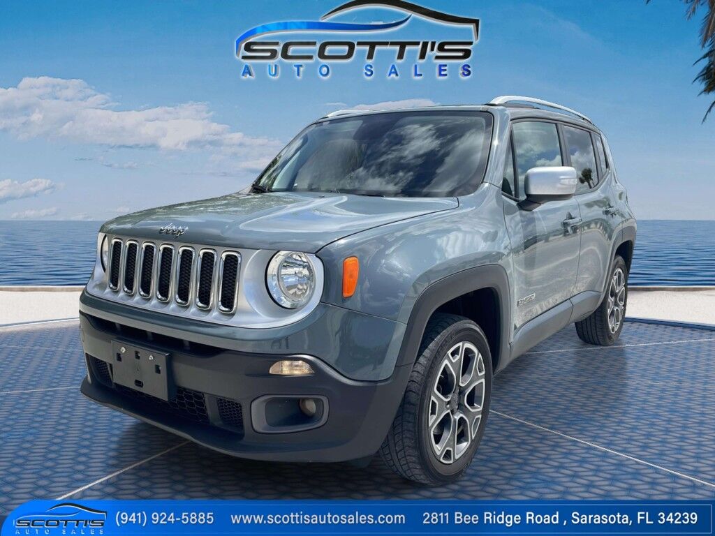 2018 Jeep Renegade LIMITED~4X4~ACTIVE PARKING SYSTEM~BLIND SPOT WARNING~CRASH SENSORS~CRUISE CONTROL~HALOGEN HEADLIGHTS Sarasota FL
