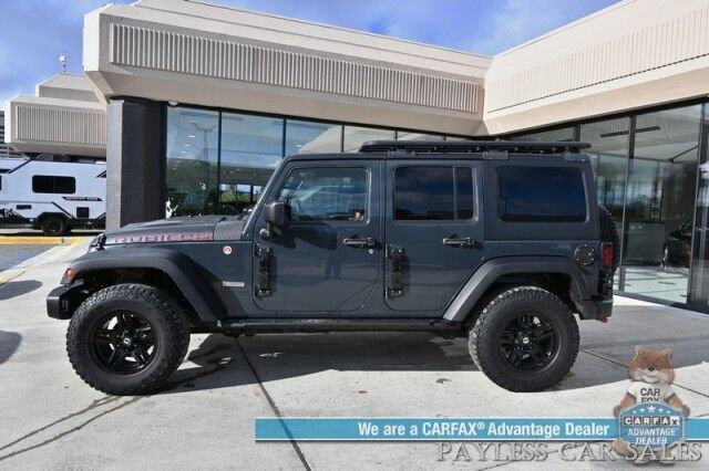 2018 Jeep Wrangler JK Unlimited Rubicon / Recon Edition / 3.6L V6 / 4X4 / Auto Start / Heated Leather Seats / Navigation / Alpine Speakers / Back Up Camera / Outlaw Wheels / 3 Piece Hard Top / Roof Rack / Tow Pkg / 20 MPG Anchorage AK