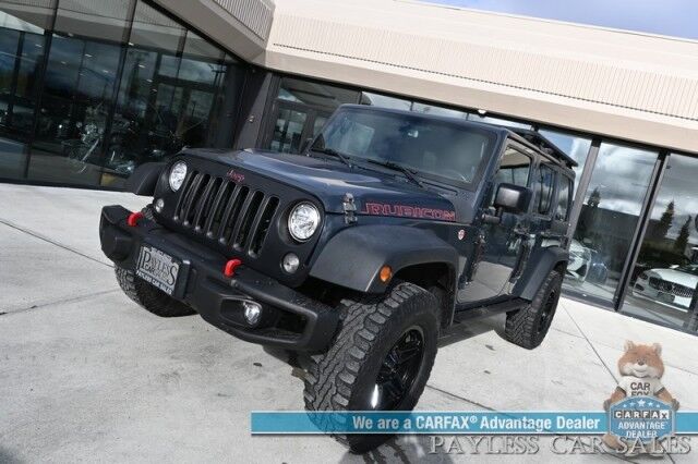 2018 Jeep Wrangler JK Unlimited Rubicon / Recon Edition / 3.6L V6 / 4X4 / Auto Start / Heated Leather Seats / Navigation / Alpine Speakers / Back Up Camera / Outlaw Wheels / 3 Piece Hard Top / Roof Rack / Tow Pkg / 20 MPG Anchorage AK