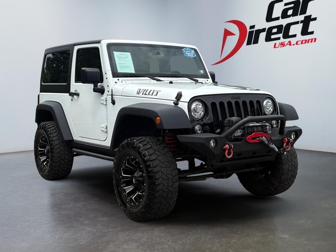 2018 Jeep Wrangler JK Willys Wheeler W, RUNNING BOARDS, TOW PACKAGE, FENDER FLARES, LIFTED, CUSTOM SMITTY BILT BRUSH GUARD WITH WENCH, BACKUP CAMERA, ONLY 50K MILES, CLEAN CARFAX, THIS JEEP IS ONE OF A KIND!