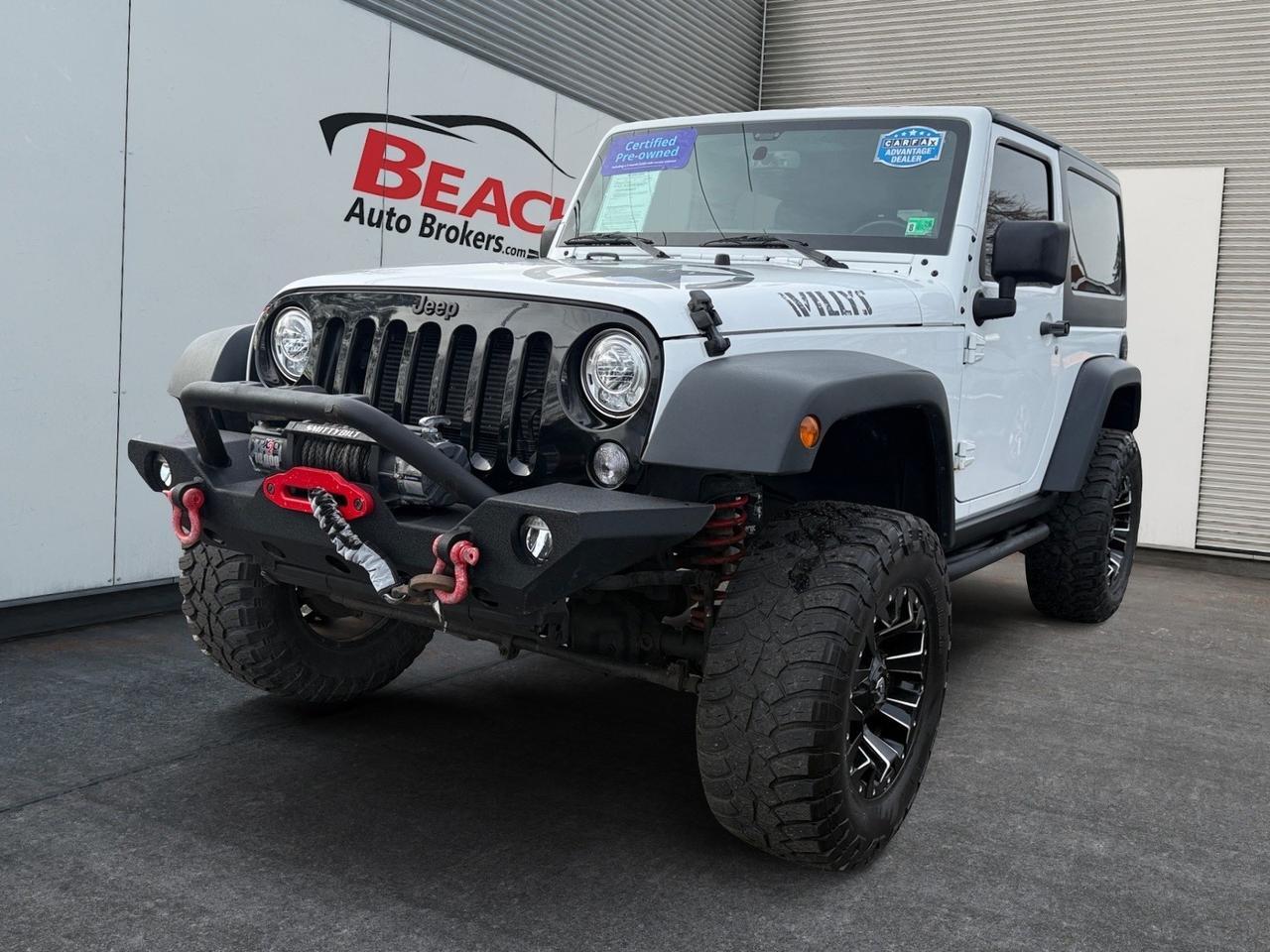 2018 Jeep Wrangler JK Willys Wheeler W, TOW HOOKS, BLUETOOTH, PRIVACY GLASS, KEYLESS ENTRY, MANUAL FOLDING MIRRORS, HEATED MIRRORS, RUNNING BOARDS, LOW MILES, THIS JEEP IS READY FOR ITS NEXT ADVENTURE! Norfolk VA