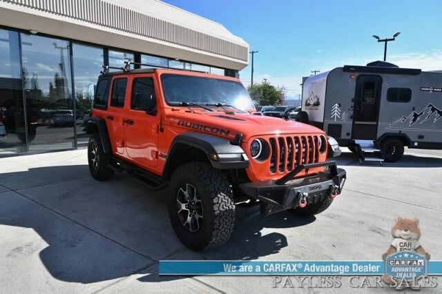 2018 Jeep Wrangler Unlimited Rubicon / 4X4 / Cold Weather Group / Auto Start / Heated Seats & Steering Wheel / Apple CarPlay & Android Auto / Back Up Camera / LED Lights / OEDRO Bumpers & Running Boards / Luggag Rack / Tow Pkg Anchorage AK