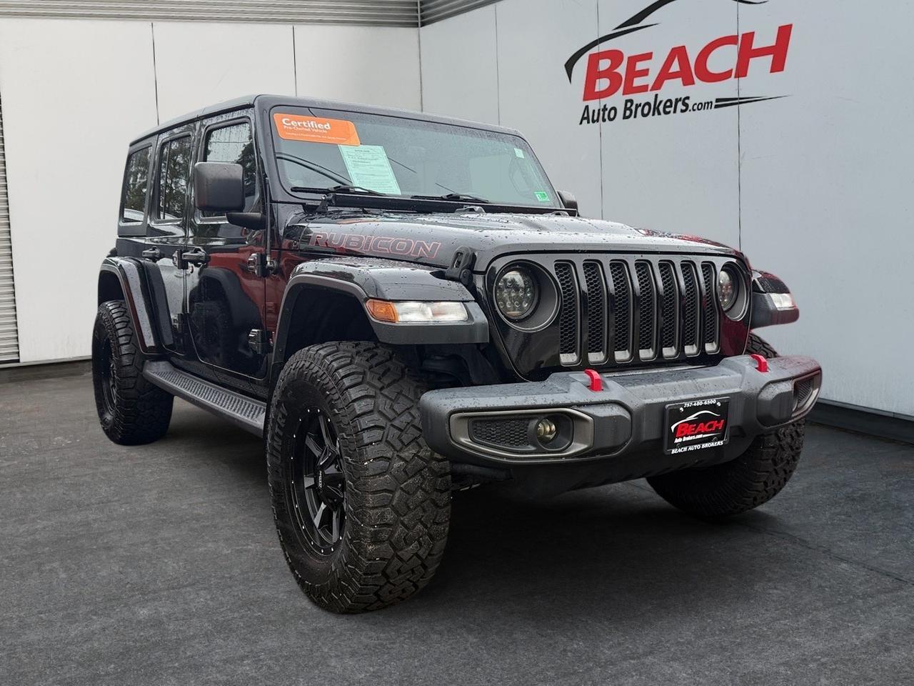 2018 Jeep Wrangler Unlimited Rubicon, APPLE CARPLAY/ANDROID AUTO, HEATED STEERING WHEEL, GPS NAVIGATION, ALPINE SPEAKERS, AUTO DIMMING REAR VIEW MIRROR, REMOTE START, UNIVERSAL GARAGE DOOR OPENER, COME AND TEST DRIVE THIS JEEP TODAY!