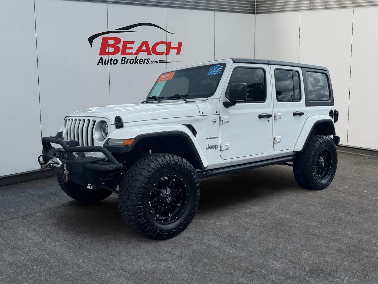 2018 Jeep Wrangler Unlimited SAHARA, 4X4, LIFTED ON 35&apos;S, TOWING PACKAGE, FENDER FLARES, REMOTE START, KEYLESS ENTRY & START, ALL WEATHER FLOOR MATS, CLEAN CARFAX, THIS JEEP IS READY FOR AN ADVENTURE- START YOUR NEXT ADVENTURE TODAY!!! Norfolk VA