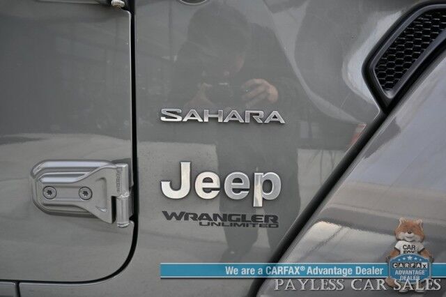 2018 Jeep Wrangler Unlimited Sahara / 4X4 / Hard Top / Cold Weather Pkg / Heated Leather Seats & Steering Wheel / NAV / Auto Start / Alpine Speakers / Apple CarPlay & Android Auto / Back Up Camera / Keyless Entry & Start / Block Heater Anchorage AK