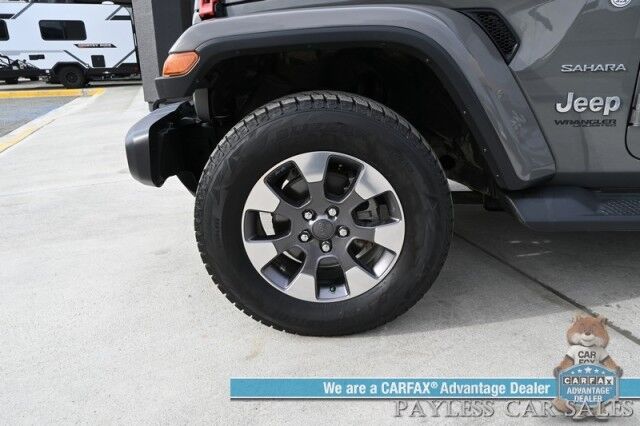 2018 Jeep Wrangler Unlimited Sahara / 4X4 / Hard Top / Cold Weather Pkg / Heated Leather Seats & Steering Wheel / NAV / Auto Start / Alpine Speakers / Apple CarPlay & Android Auto / Back Up Camera / Keyless Entry & Start / Block Heater Anchorage AK