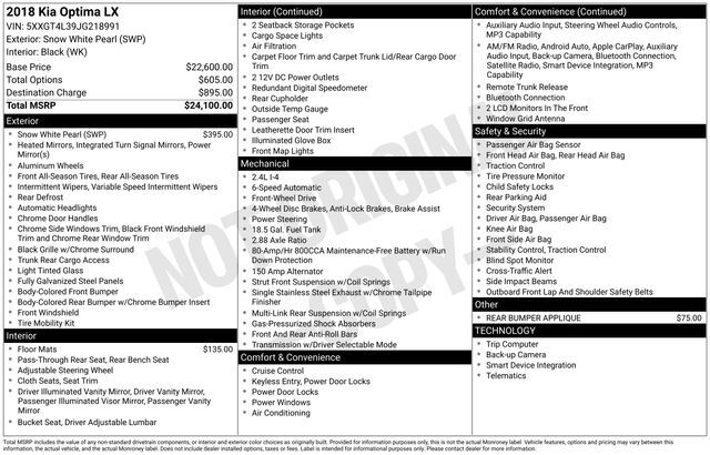 2018 Kia Optima LX Raleigh NC