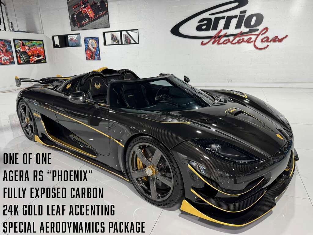 2018 Koenigsegg Agera RS Phoenix ONE OF ONE!! FULLY EXPOSED CARBON FIBER W/24K GOLD LEAF, BLACK ALCANTARA INTERIOR W/GOLD ACCENTS