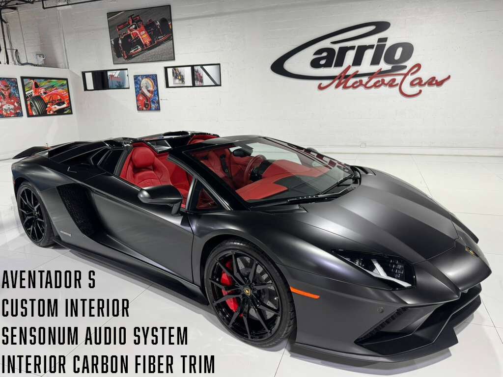 2018 Lamborghini Aventador S Roadster custom interior, Sensonum audio system, interior carbon trim AND MUCH MORE!!