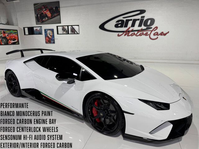 2018 Lamborghini Huracan Performante Bianco Monocerus paint, Sensonum audio, forged carbon & MUCH MORE!! Fort Lauderdale FL