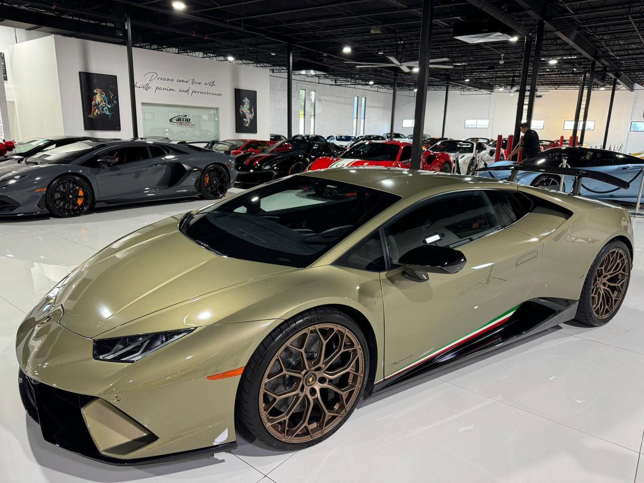 2018 Lamborghini Huracan Performante VF ENGINEERING SUPERCHARGER!! Verde Draco paint, comfort seats AND MUCH MORE!!! Fort Lauderdale FL