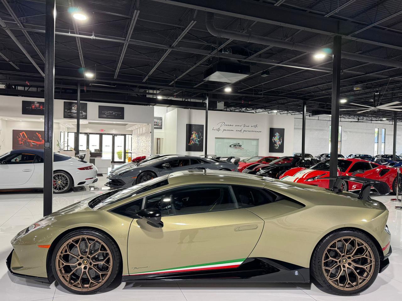2018 Lamborghini Huracan Performante VF ENGINEERING SUPERCHARGER!! Verde Draco paint, comfort seats AND MUCH MORE!!! Fort Lauderdale FL