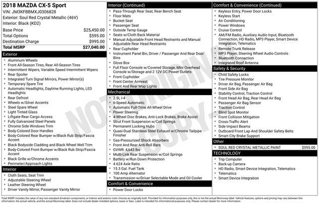 2018 MAZDA CX-5 Sport Raleigh NC