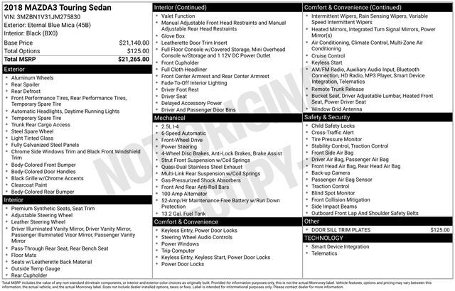 2018 MAZDA Mazda3 Touring Raleigh NC