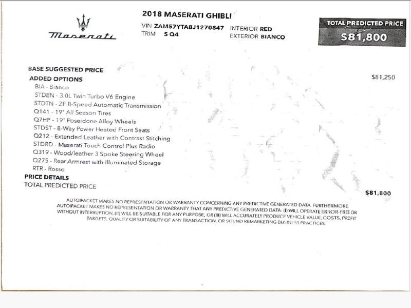 2018 Maserati Ghibli S Q4 3.0L AWD