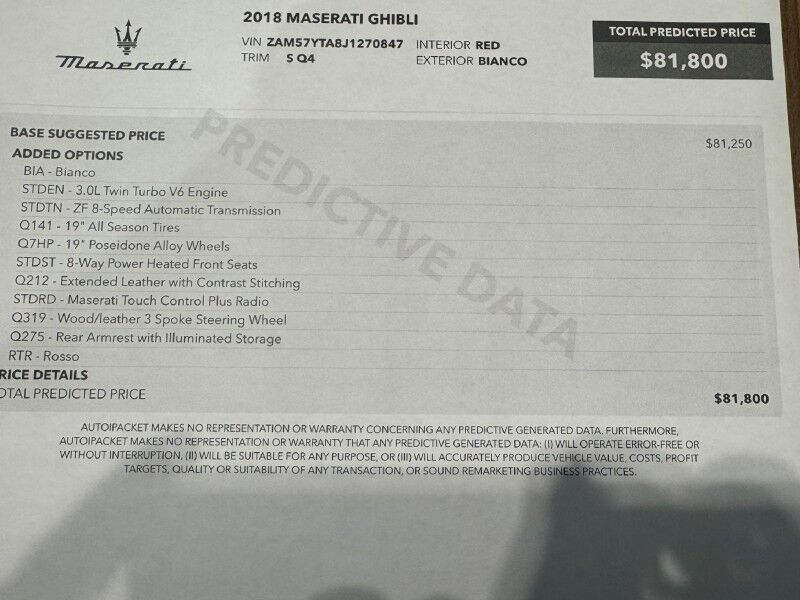 2018 Maserati Ghibli S Q4 AWD