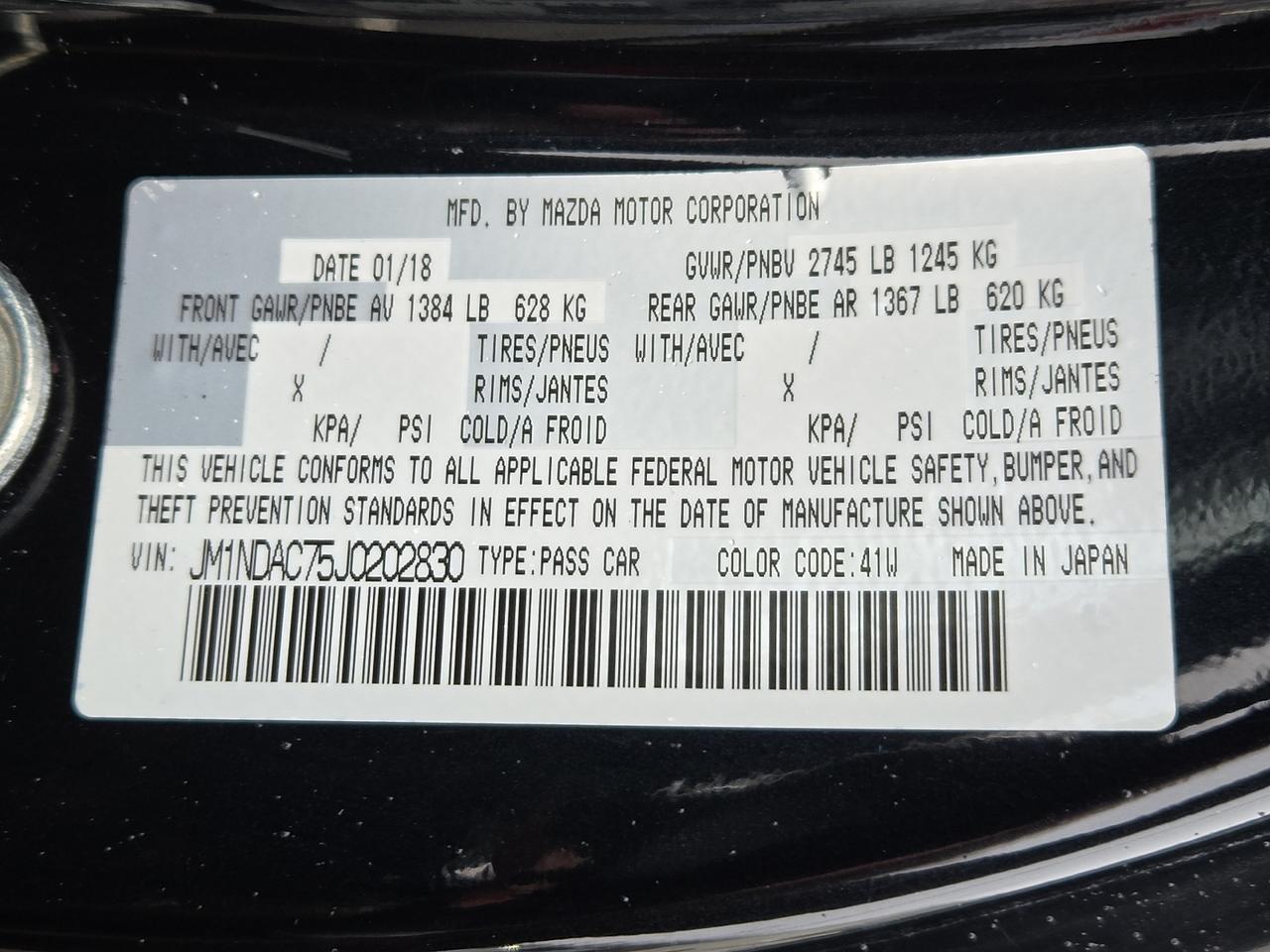 2018 Mazda MX-5 Miata Club Vineland NJ