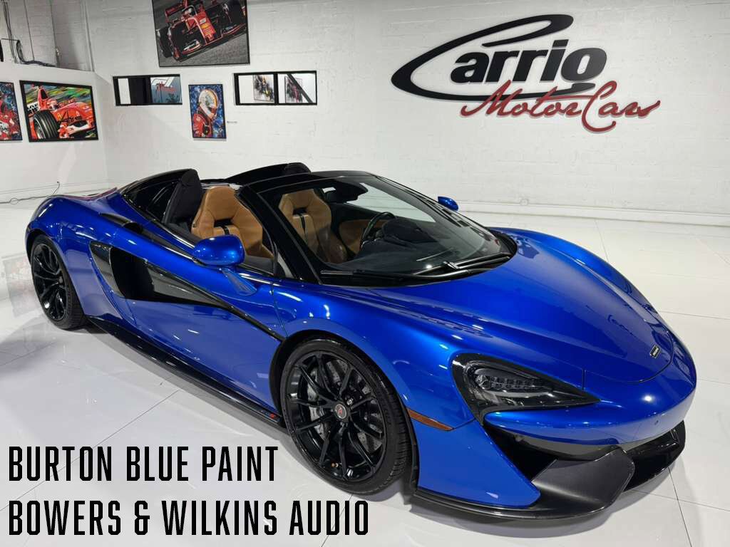 2018 McLaren 570S Spider Burton Blue paint, interior carbon trim, Bowers & Wilkins audio & more!!