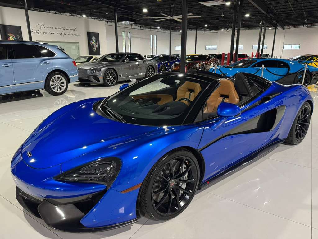 2018 McLaren 570S Spider Burton Blue paint, interior carbon trim, Bowers & Wilkins audio & more!!