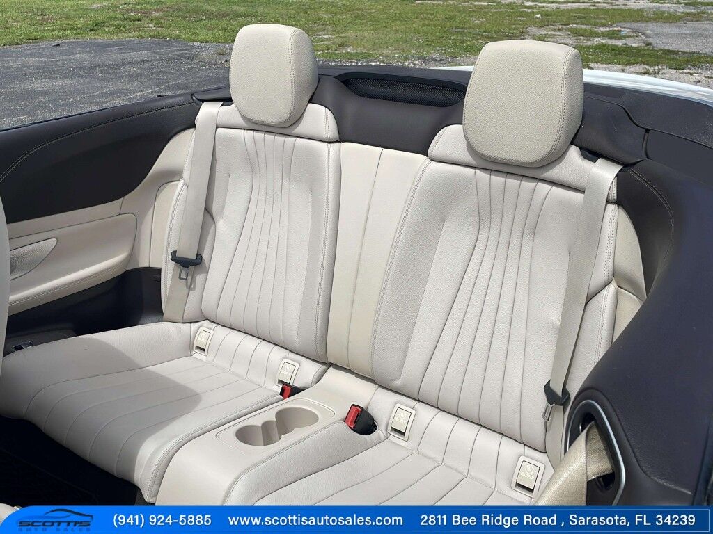 2018 Mercedes-Benz E-Class~AUTO START/STOP~BLIND SPOT WARNING~CONVERTIBLE SOFT TOP~DRIVER ASSISTANCE PACKAGE~HEATED SEATS~PREMIUM SOUND SYSTEM~SURROUND VIEW CAMERA E 400~CONVERTIBLE Sarasota FL